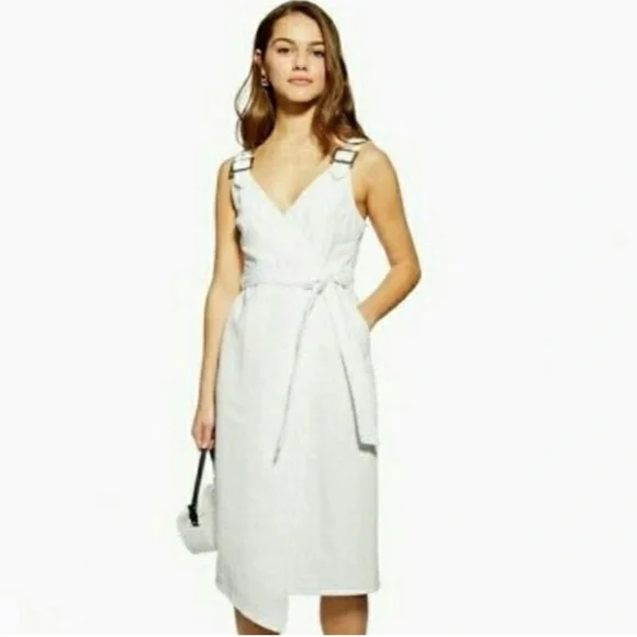Topshop | Dresses | Topshop New White Denim Midi Wrap Dress Size 6 | Poshmark Topshop | Dresses | Topshop New White Denim Midi Wrap Dress Size 6 | Poshmark